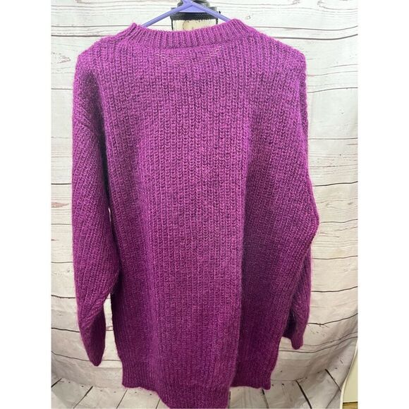 Andrea Jovine Mohair Wool Blend Knit Sweater Pullover Purple Size M - Picture 2 of 5